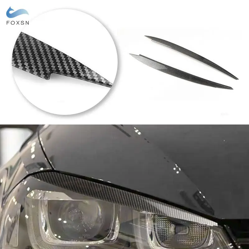 Car ABS Carbon Fiber Texture Headlight Eyebrow Eyelids Trim Sticker For VW Golf 7 MK7 GTI GTD GTE R-Line R TDI TSI MPI 2014-2018 view 2