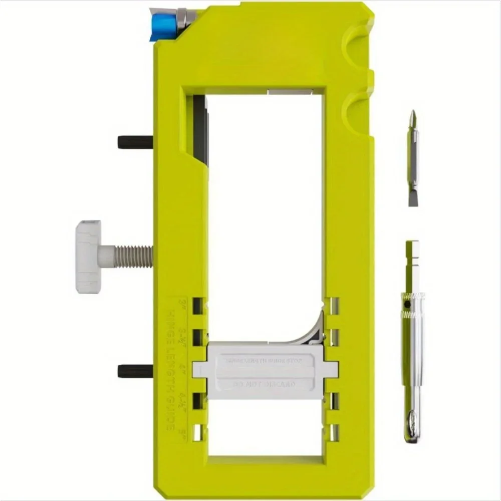 Door Hinge Installation Kit With Jig And Mortiser -Includes Self-Centering Bit & Double Ended Screwdriver Bit