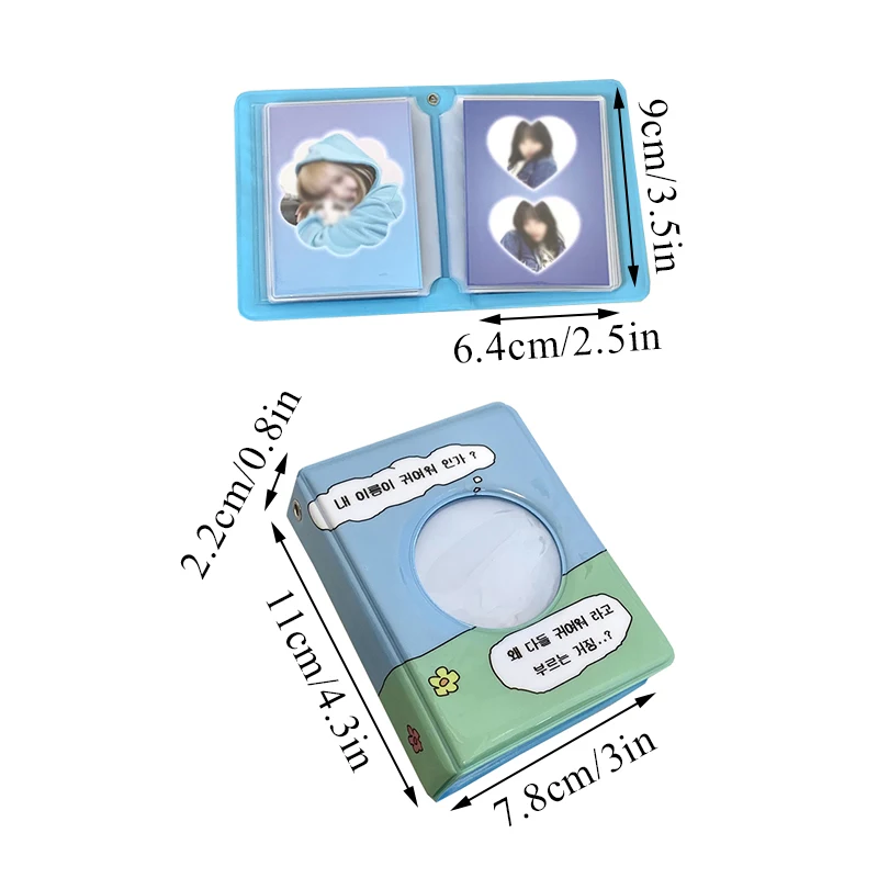 3 Inch Mini Photo Storage Album INS Photo Card Holder Stylish Idol PhotoCard Binder 40 Pockets Round Hollow Mini Binder Album