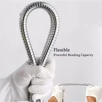 Black 1.5m/ 2m /3m G1/2 Inch High Quality Flexible Shower Hose Stainless Steel Chrome Bathroom Water Head Shower Extension Pipe 3