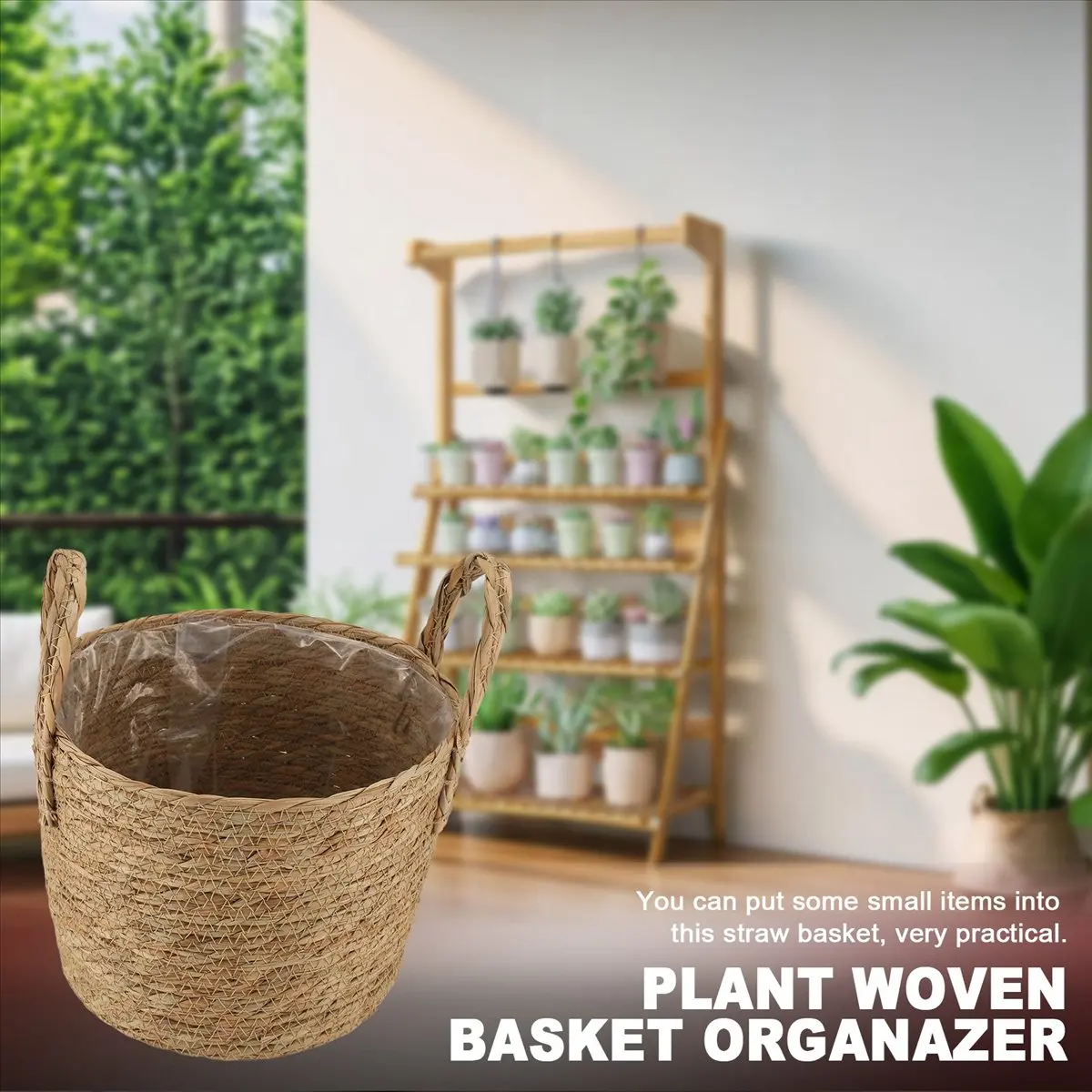 L! DT272^Plant Pots Seagrass Planter Basket Flower Pot Cover Woven Plant Container Vase Wicker Trash