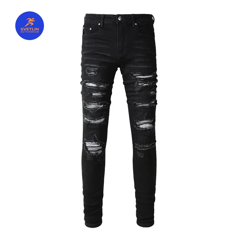 SVETLIN EU US Size Luxury Quality Jean Pants High Street Washed Distressed Ripped Stretch Slim-Fit Skinny Jeans