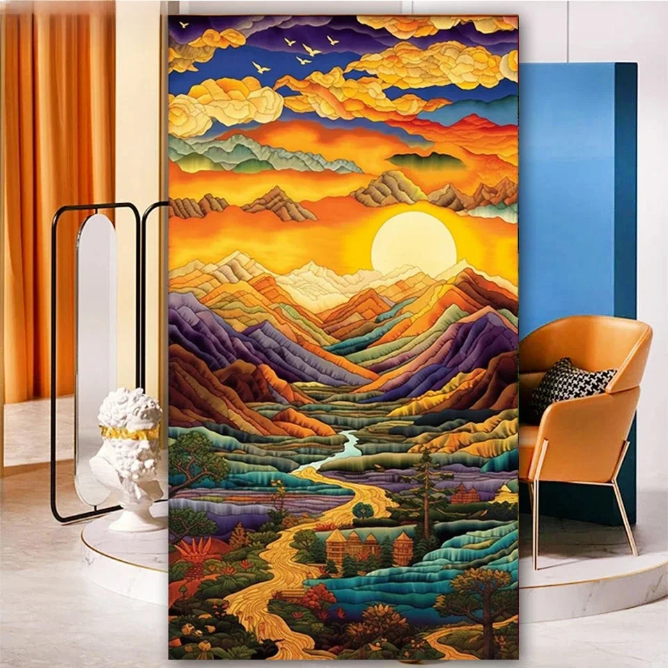 Beautiful Mountain Sunset Scenery Large Diamond Painting Full Diy Diamond Mosaic Jewelry cross stitch Makeup Natural fields art