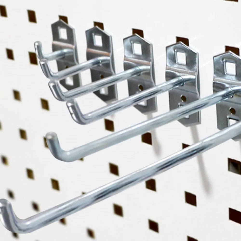 Gancho de exibição quadrado pendurado arm haste buraco placa aço inoxidável único reto ferragem ferramenta titular cabide