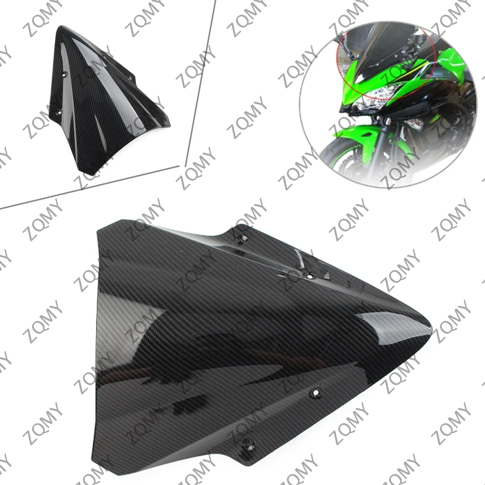 New Black Carbon Fiber ABS Motorcycle Windshield Wind Screen Shield For Kawasaki Ninja 650 EX650 ER6F 2017 2018 2019