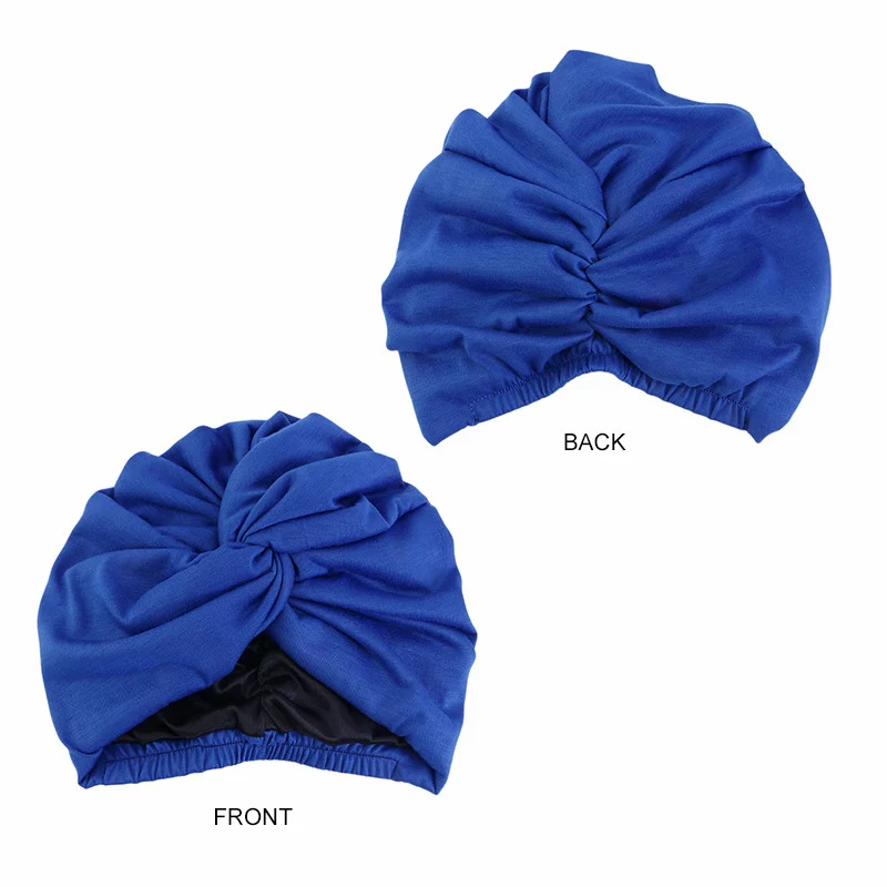 Muslim Women Cross Ruffle Chemo Sleep Turban Hijab Bonnet Headwear Scarf Beanie Cap Hat for Cancer Patient Hair Loss Accessories