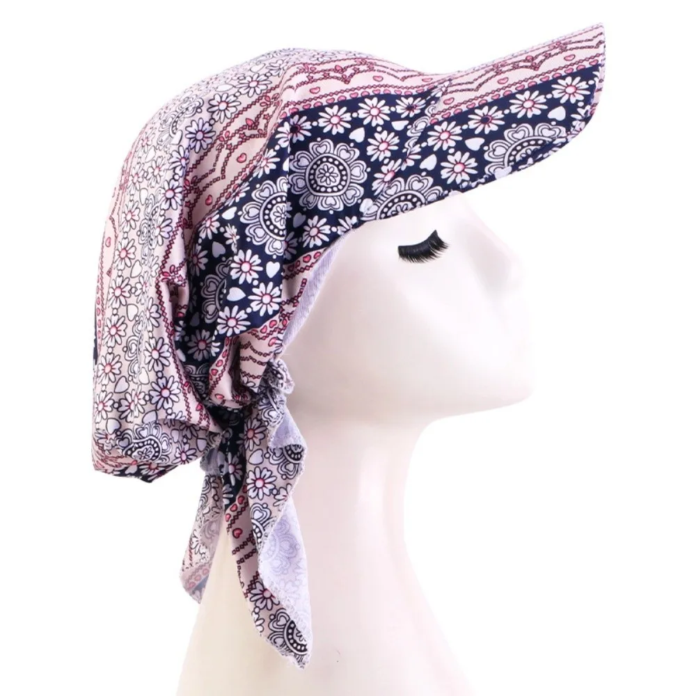 Paisley Print Hijab Caps Square Shape Adjustable Islamic Bottoming Hat Elastic Breathable Visor Bandana Cap Hip Pop
