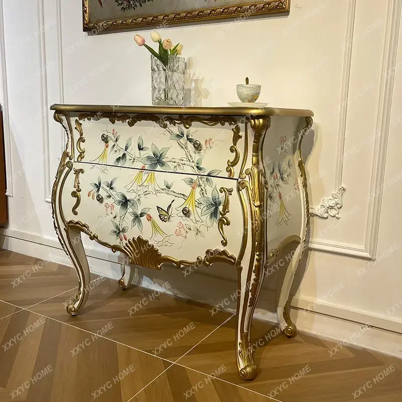 

Painted solid wood bucket cabinet living room porch bucket cabinet retro solid wood decorative cabinetTJ