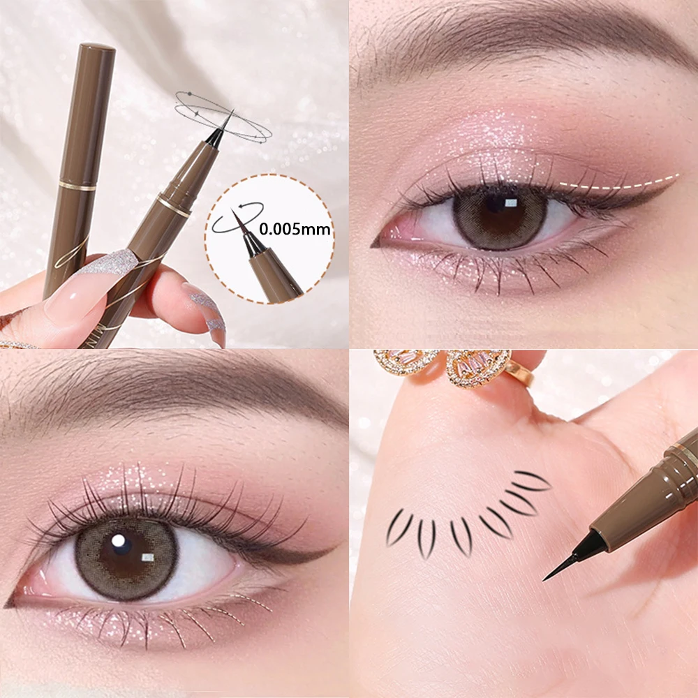 Lápiz Delineador de ojos líquido mate, 5 colores, resistente al agua, duradero, Negro, Rojo, a prueba de sudor, secado rápido, maquillaje de ojos, cosméticos