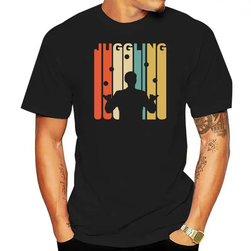 New Tops 2023 Print Letters Men T-shirt Vintage 1970 Style Juggling Retro Juggler T-shirt