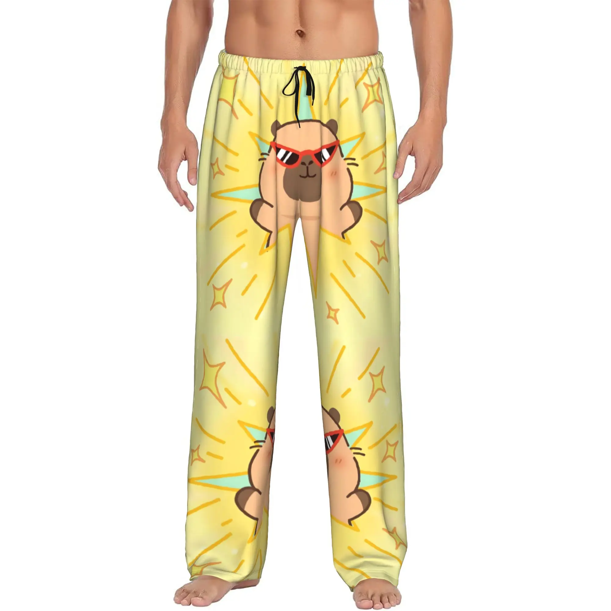 

Custom Print Men Funny Capybara Pajama Pants Sleepwear Sleep Lounge Bottoms with Pockets