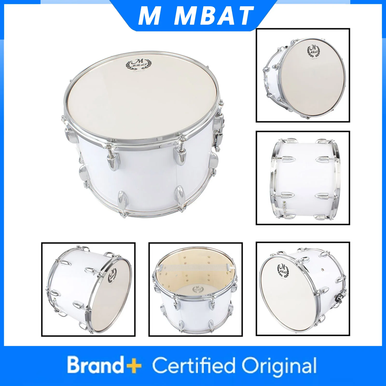 

M MBAT 14-дюймовый маршевый барабан, малый барабан, профессиональный ударный музыкальный инструмент, барабан с барабанными палочками, ремешок, ключ для настройки