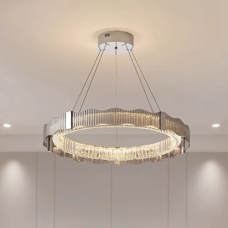 

Italian minimalist light luxury living room pendant light, modern minimalist atmospheric dining room light, new crystal light