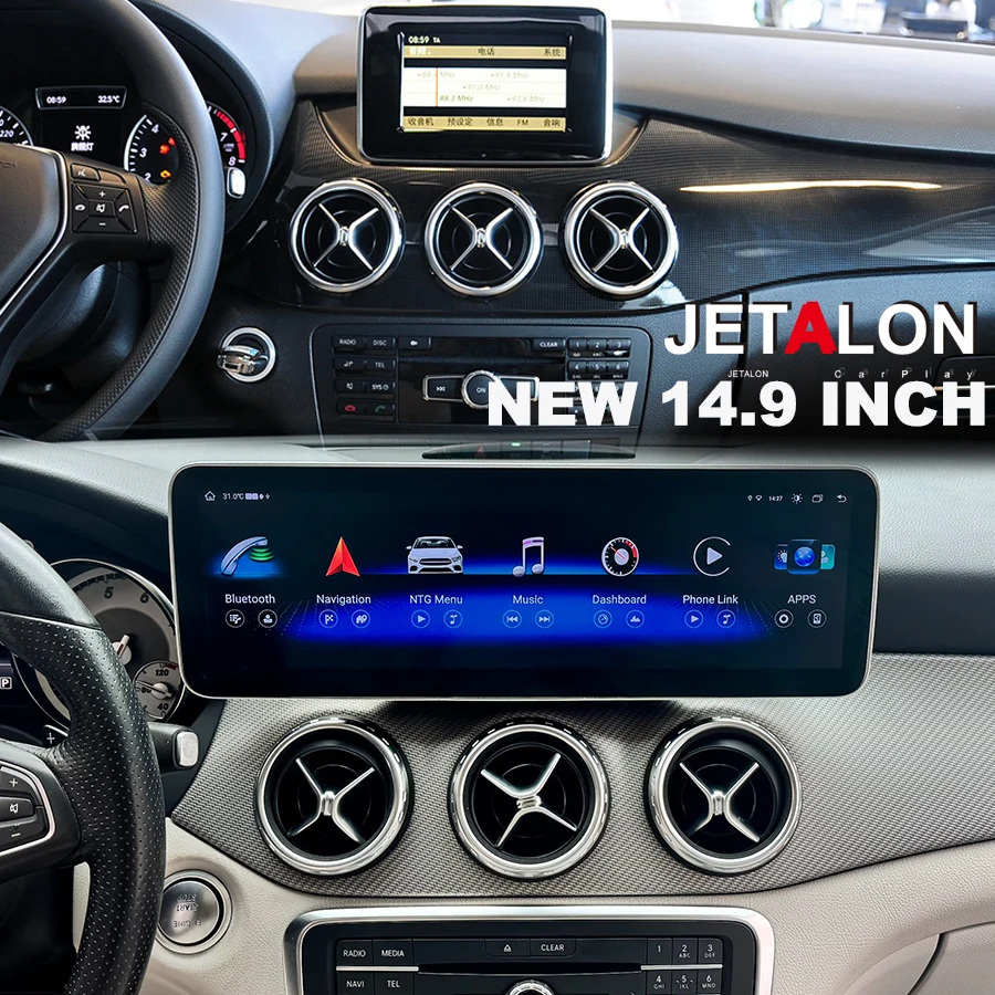 

14.9" Wireless Carplay Android 15 For Mercedes Benz B-Class W246 W245 2011-2019 Car Radio Video Multimedia Player GPS Navigation