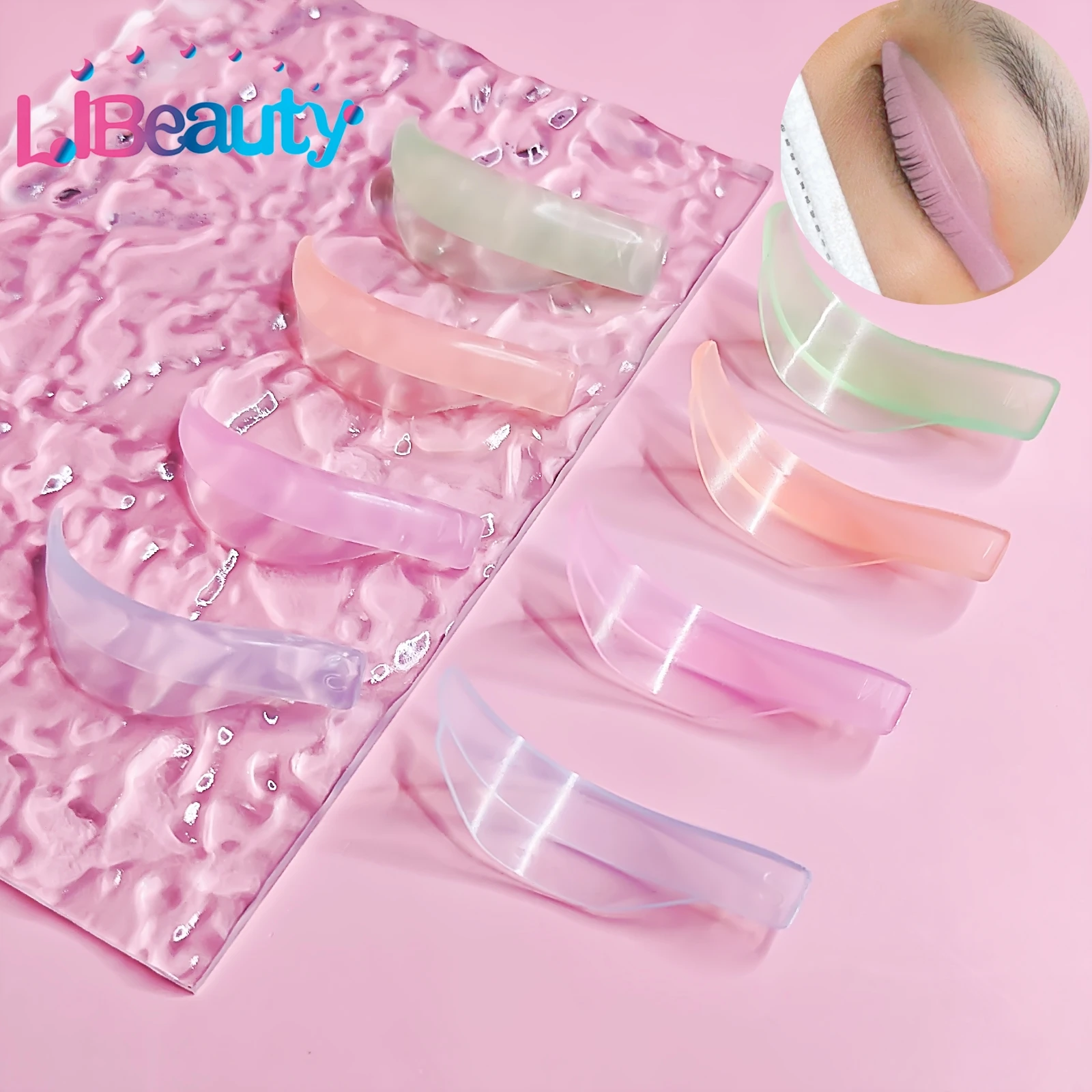 

Libeauty, 4 пары желейного цвета, красочные многоразовые подушечки для завивки ресниц, стержень для ресниц, щит, аксессуары для завивки ресниц, аппликатор, инструмент