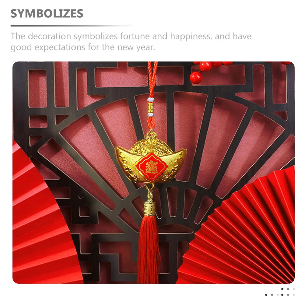 

4pcs New Year Chinese Style Bonsai Hanging Decor Festival Supplies Home Office Front Door Pendant Gift Yuanbao Pendant Spring