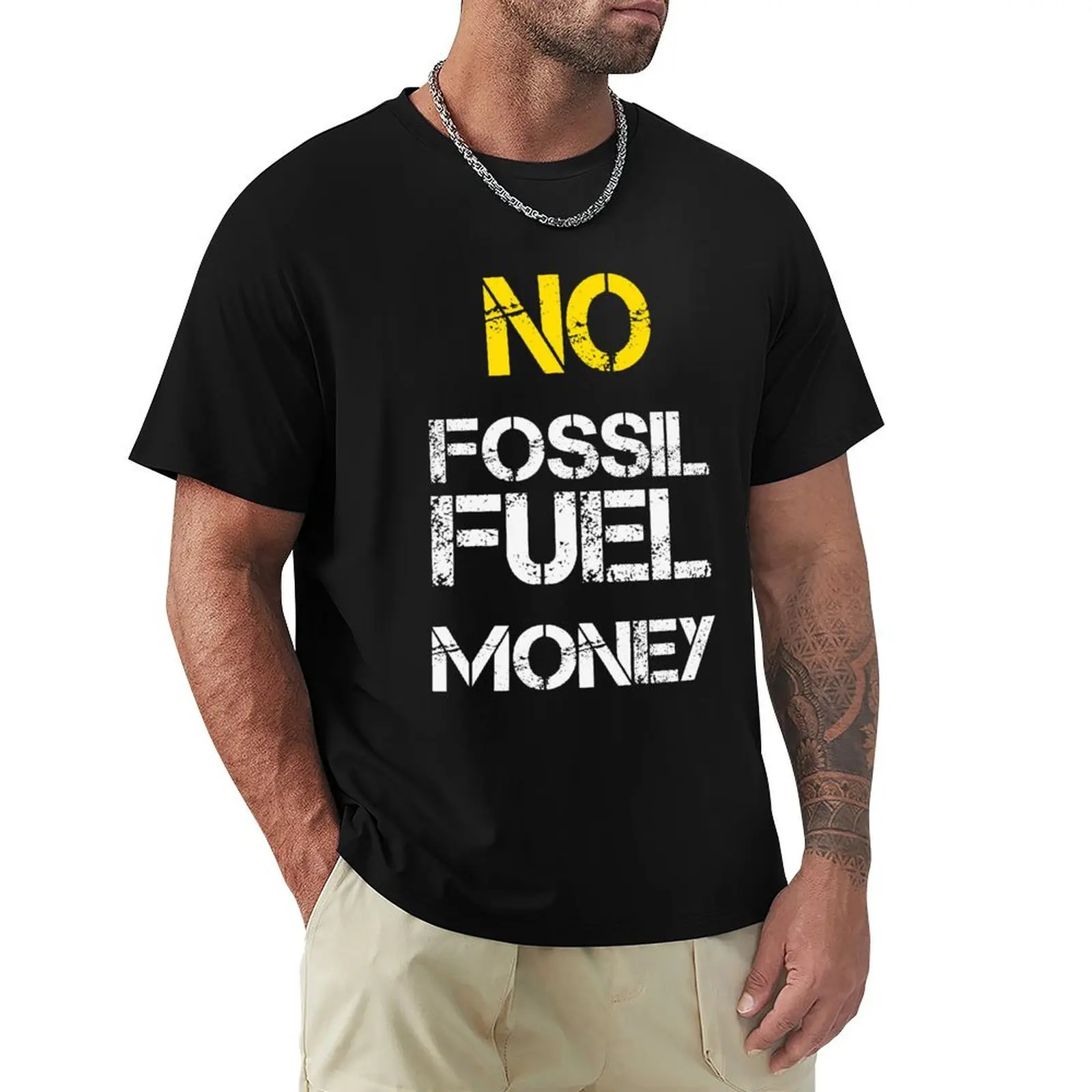 No Fossil Fuel Money Pledge Movement T-Shirt Work Wear Breathable Tee