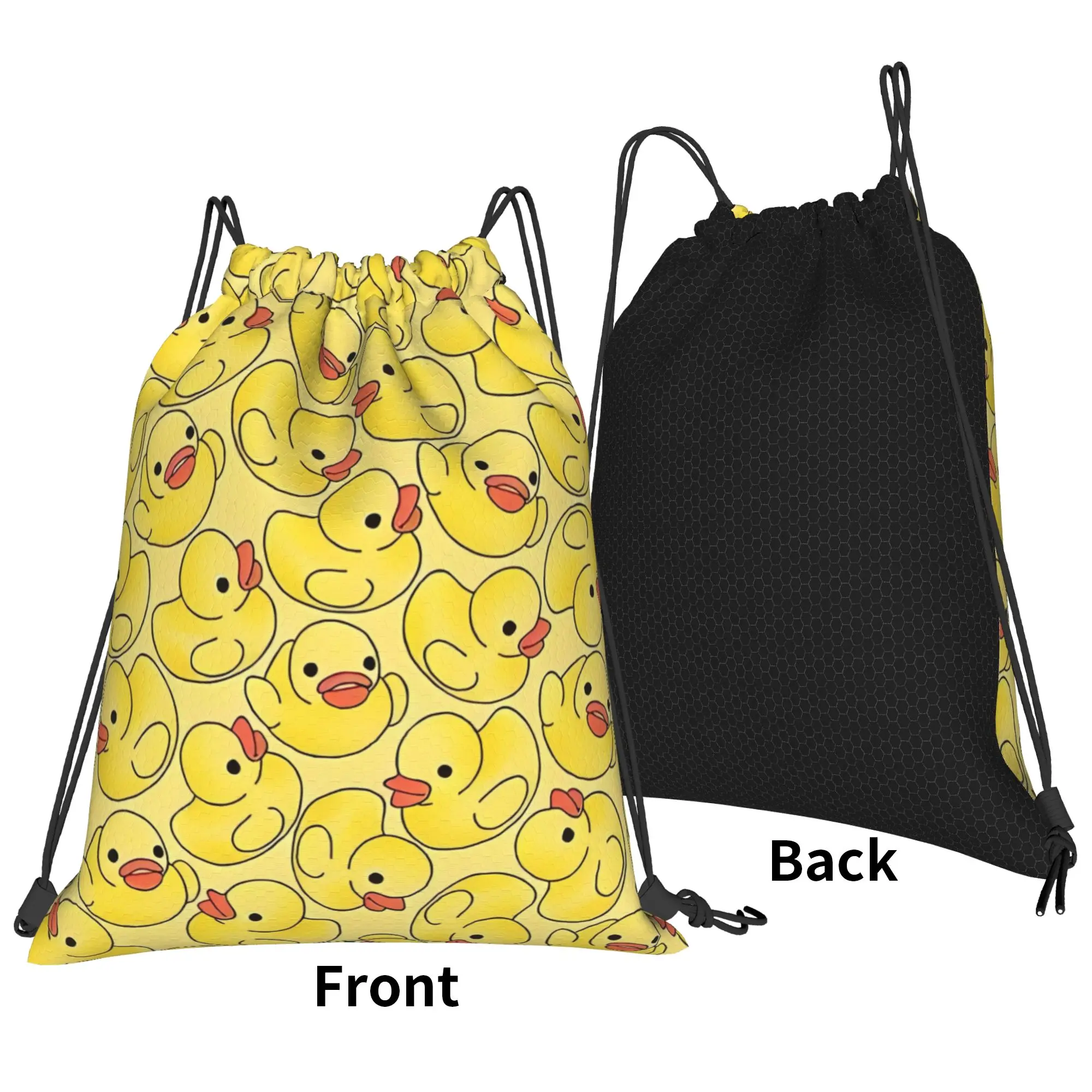 Cute Duck Cartoon Bag Drawstring Backpack Sports Gym Sackpack Water Resistant  String Bags for Cycling 36cm (W) x 43cm (H)