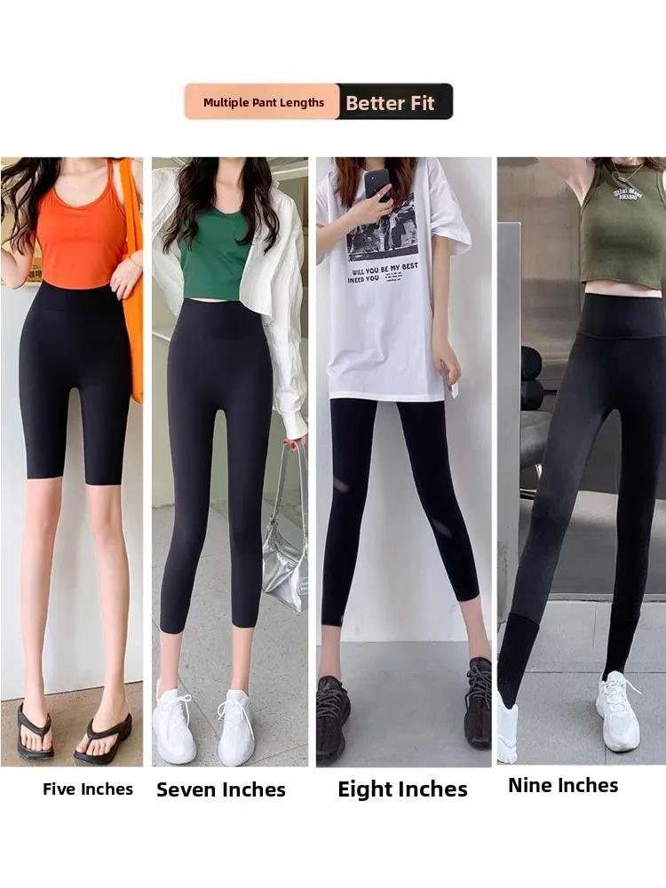 Calças de Couro Sintético Femininas de Verão Finas, Tamanho Pequeno, Controle de Barriga, Levantamento de Glúteos, Ajuste Slim para Yoga...