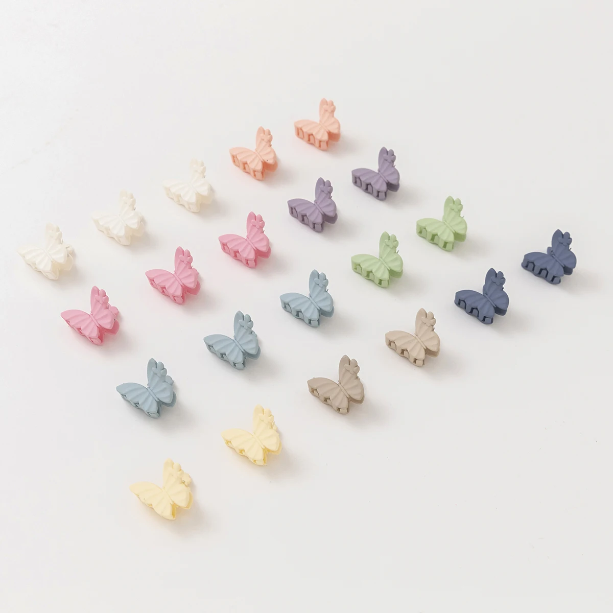 20pcs Candy Colour 2.5cm Butterfly Children\'s Flower Small Scratch Clip Cute Princess Head Little Girl Baby Hair Accessories Ban