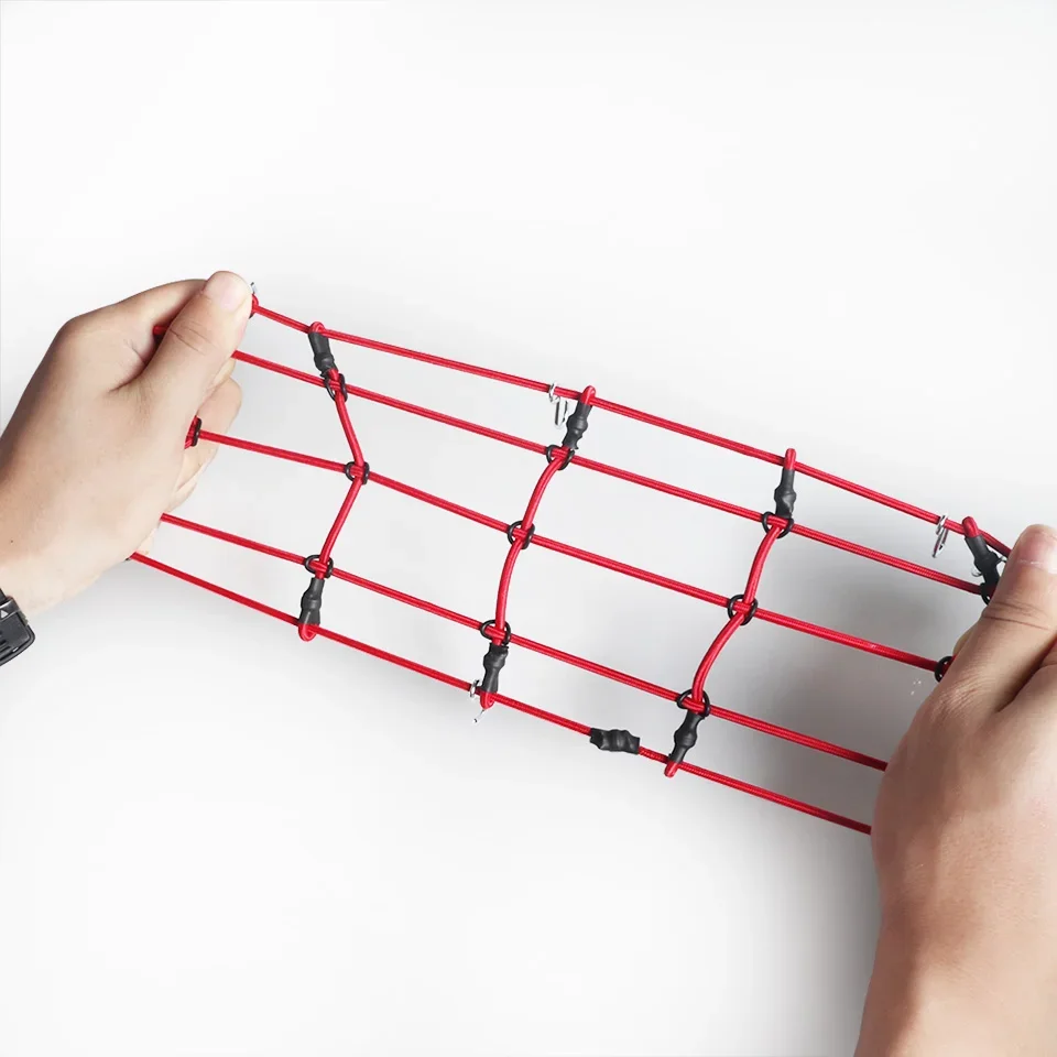 19*12cm Elastic Luggage Net Roof Rack Storage Net with Hooks for 1/10 RC Car Axial SCX10 III  TRX-4 TRX-6 D90 TF2 CC01