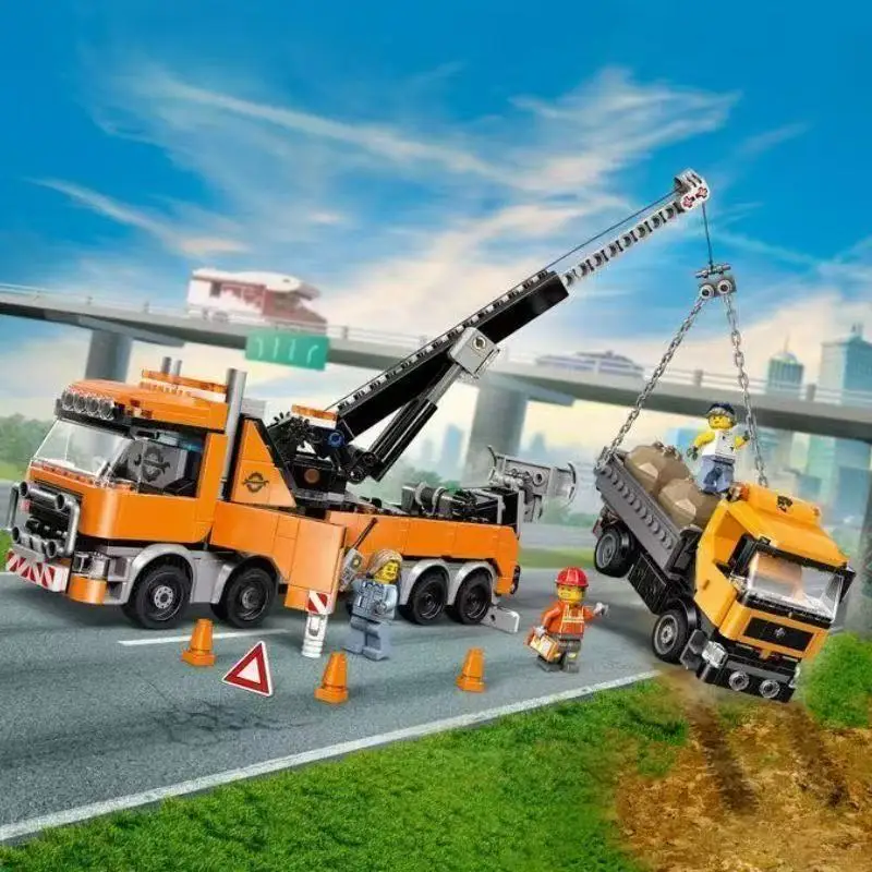 

Совершенно новая модель 2020. Городской буксирный грузовик 60467, здание городской модели дорожного спасения, идеальный рождественский подарок для детей.