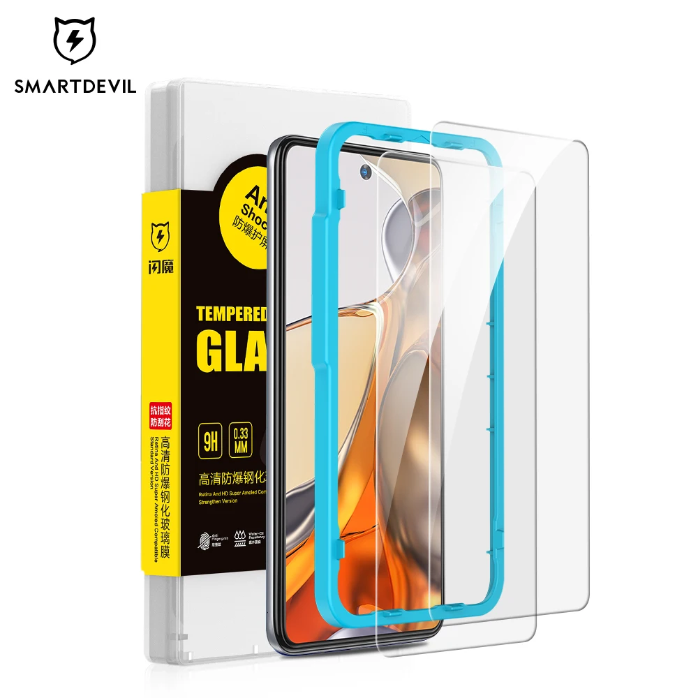 SmartDevil HD Tempered Glass For Xiaomi mi 11T Pro Glass For Xiaomi mi 11T Screen Protector Easy Install With Repair Liquid