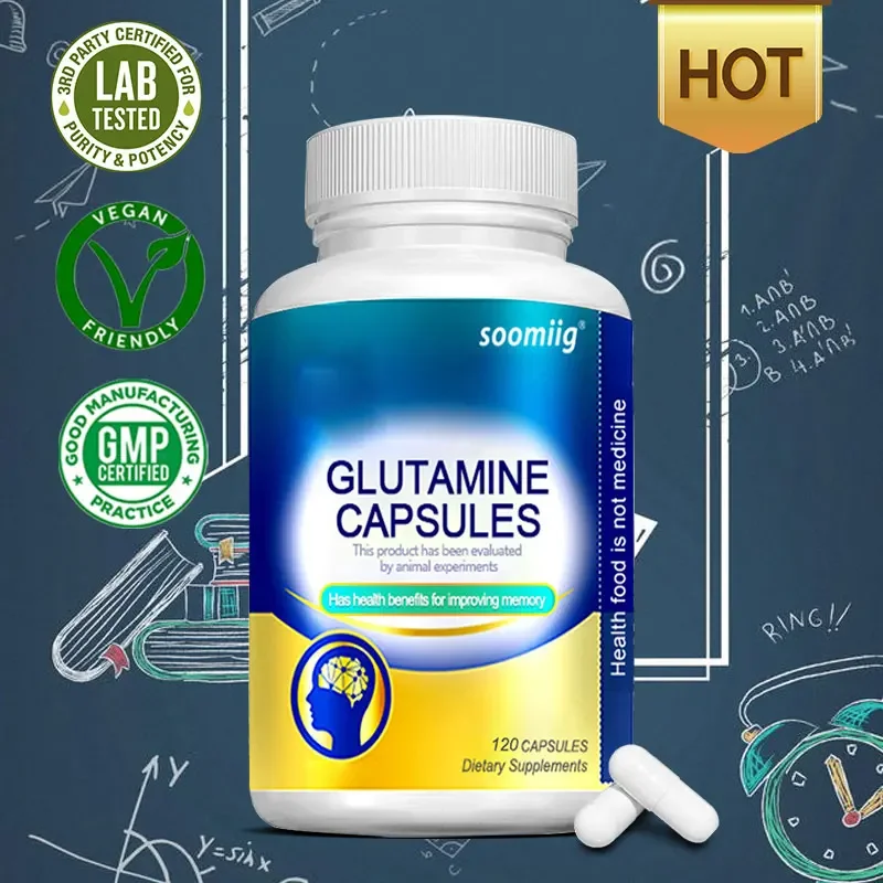 Soomiig Glutamine Capsules - Good for Memory and Nerve Energy, Brain Intelligence Supplement, Helps Relieve Fatigue