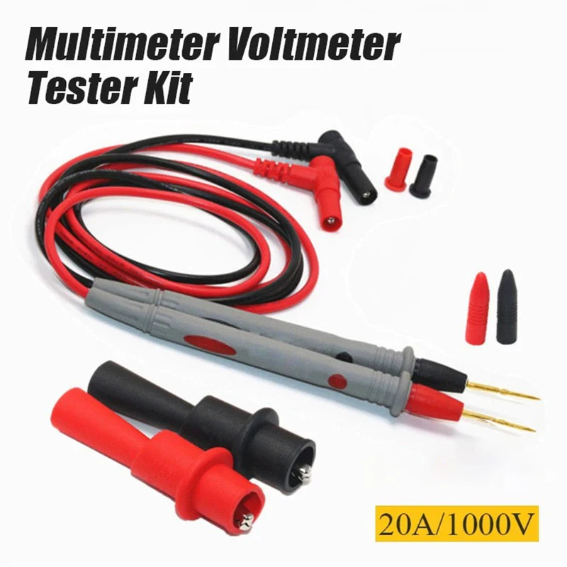 20A Multimeter-Prüfleitungen mit extra scharfer Stahlnadel, verlängerte universelle Feinspitzen-Silikon-PVC-Antifrost-Sonden, Zubehör – Detail 1
