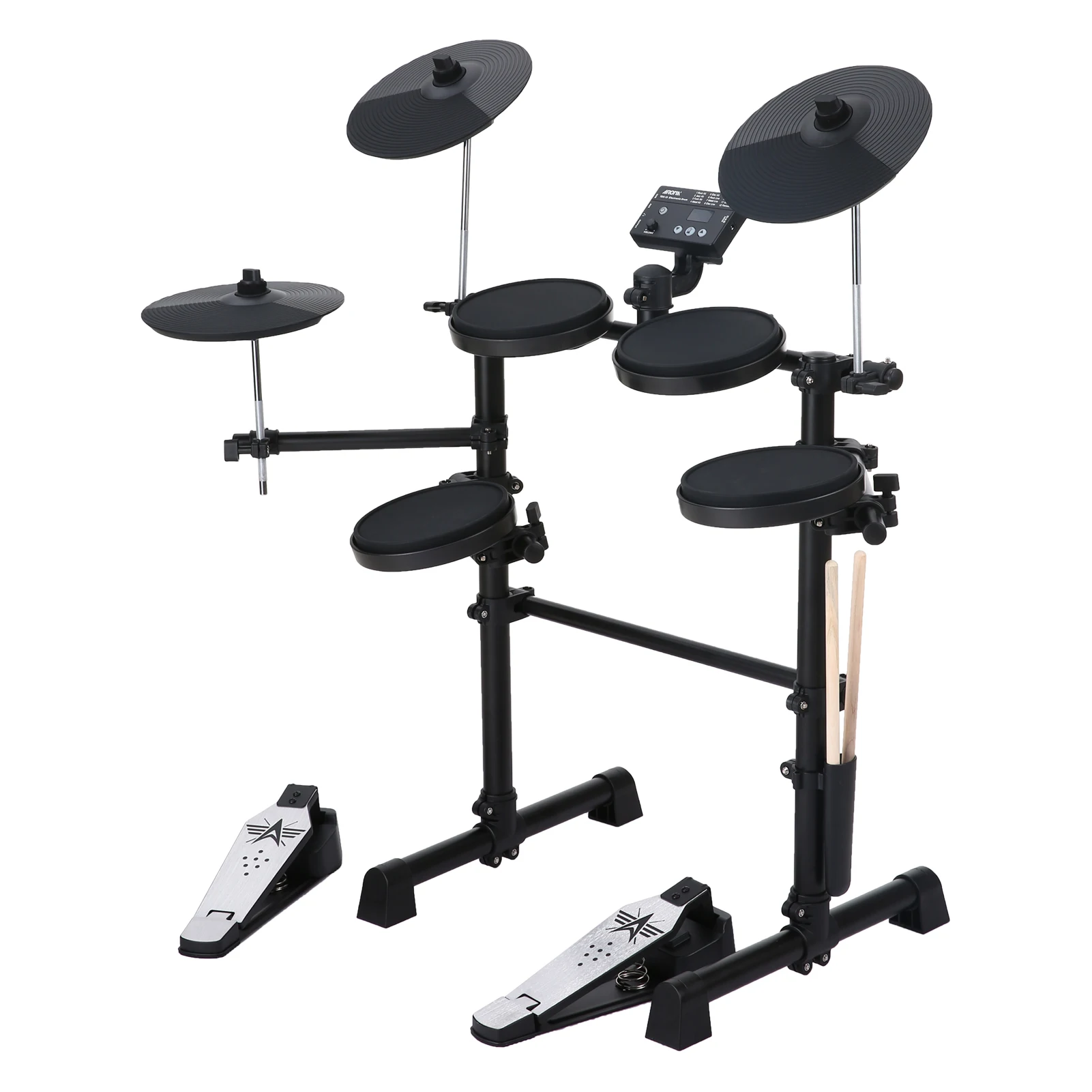 Electric Drum Set 8 Piece Electronic Drum Kit for Adult Beginner with 144 Sounds Hi-Hat Pedals and USB MIDI Connection Holiday