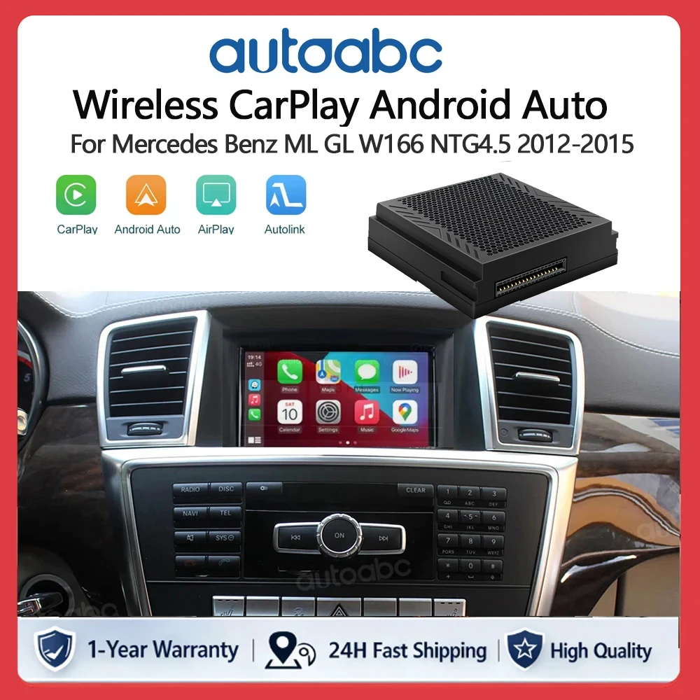 Kabelloses CarPlay für Mercedes Benz Klasse ML GL W166 NTG 4.5 Becker mit Android Auto Mirror Link AirPlay Navigationsfunktionen