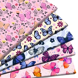 50*145cm motyl Patchwork, nadruki poliestrowa tkanina bawełniana do szycia tkanek tkaniny pikowane materiał do robótek ręcznie robiona