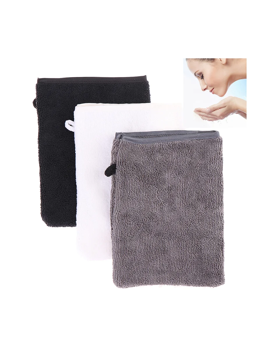 Gant démaquillant réutilisable, tampons de nettoyage en profondeur pour le visage en microfibre douce