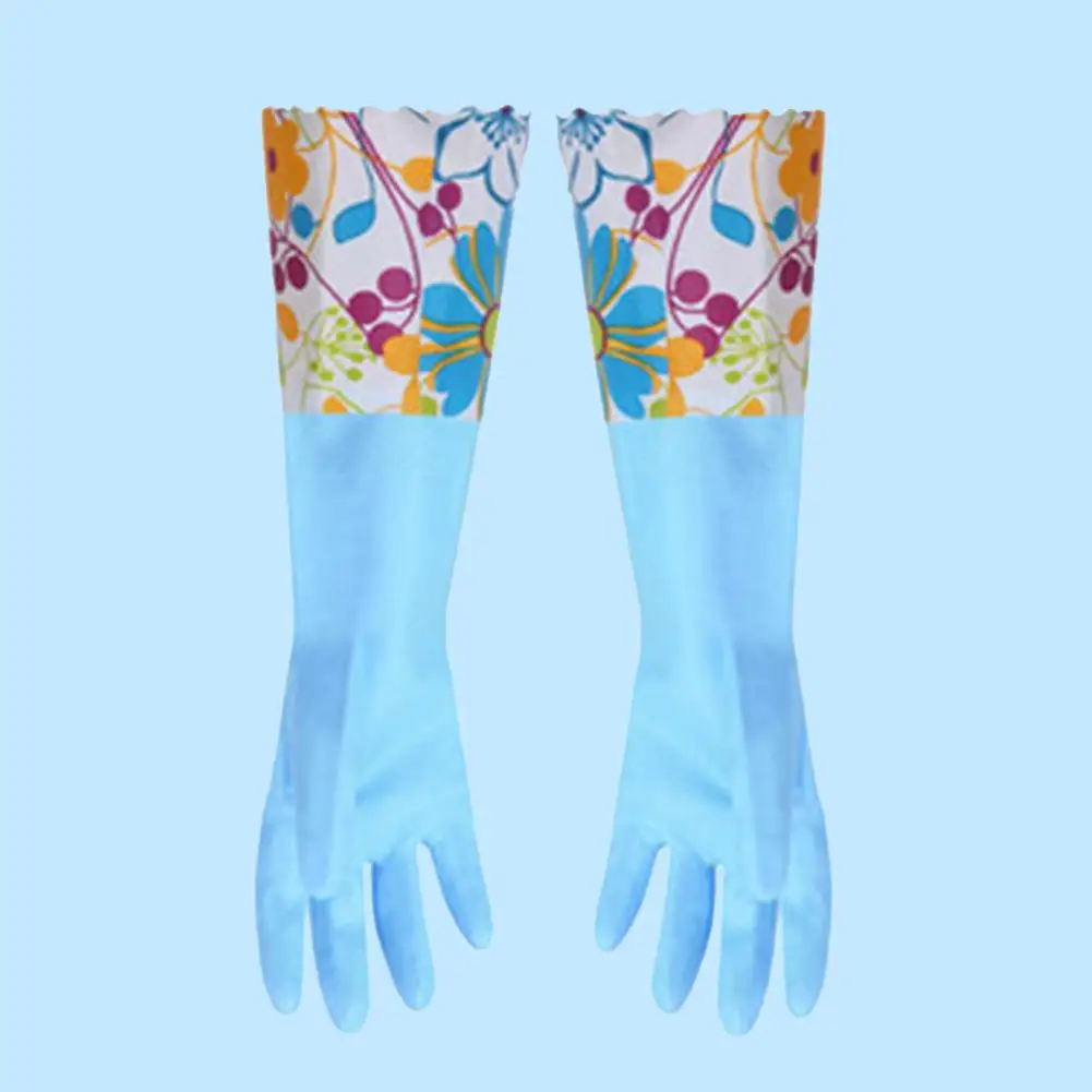 Rubber Gloves Washing Dishes Cleaning Waterproof Rubber Sleeve Gloves Latex Long Gloves Kitchen Tool