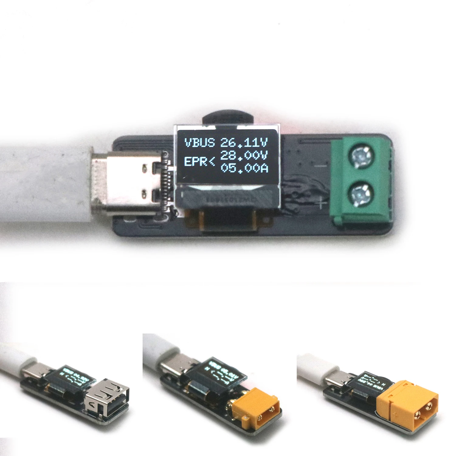 yZ[zPD3.1 140W USB TYPE-C PDfRCdgK[A_v^[ \LCDfBXvC 5V 12V 15V 20V 28V DC}[d p[XT30 X60