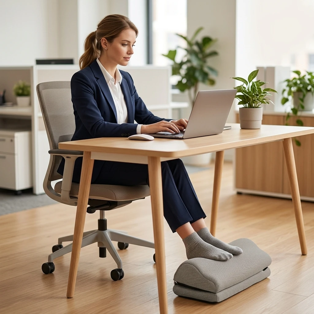 Leg Pillow Ergonomic Relaxing Office Foot Rest Travel Portable Footrest Massage Foot Pillow Double-decker Footstool