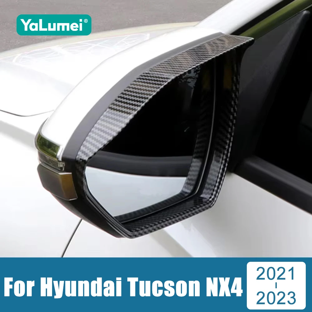 

For Hyundai Tucson NX4 Hybrid 2021 2022 2023 N Line ABS Car Rearview Mirror Eyebrow Shield Cover Trims Stickers Accessories