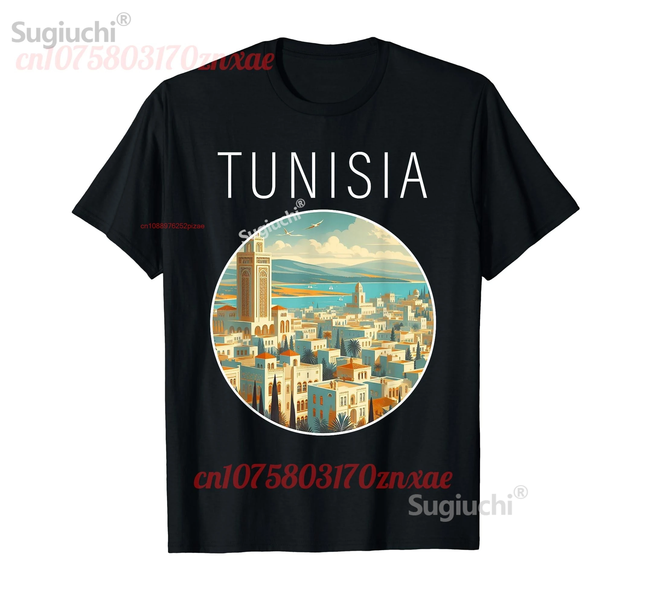

100% Cotton Tunisia scenery Art Deco T-Shirt MEN WOMEN UNISEX T Shirts Size S-6XL