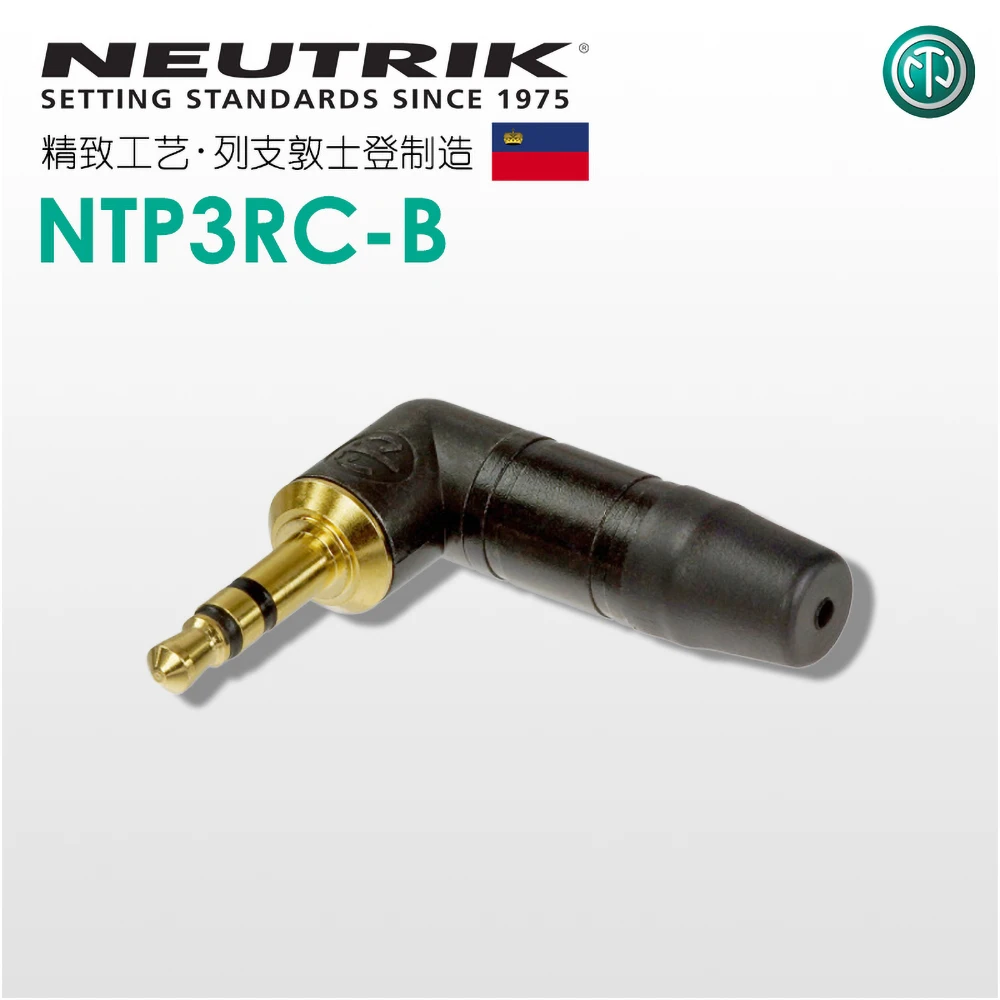 Oryginalny Neutrik NTP3RC-B HiFi 3.5mm 3 polak Stereo wtyk Audio kątowy słuchawki Adapter słuchawkowy lutowane Jack dla DIY słuchawki