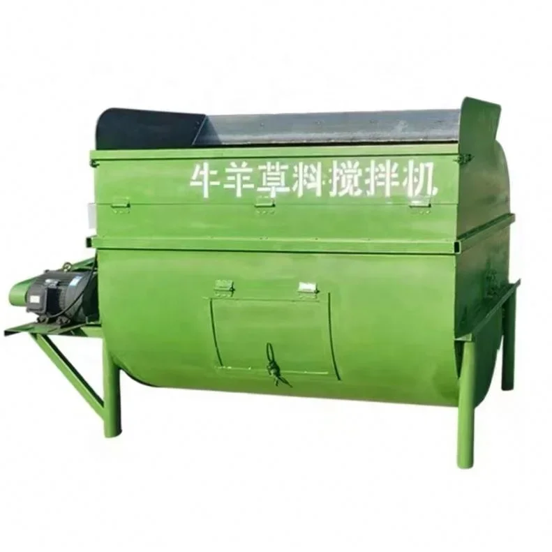 New Dairy Tmr Feeding Mixing Machine Cow Cattle Camel Sheep Farm Animal Horizontal Feed Mixer Factory Supply