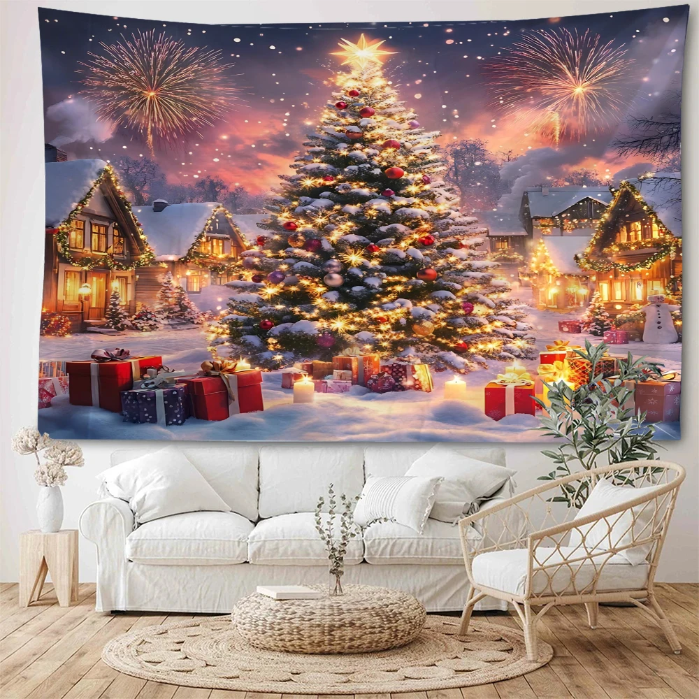 Beautiful and lively town Christmas decoration Christmas tree lights Christmas town atmosphere decoration