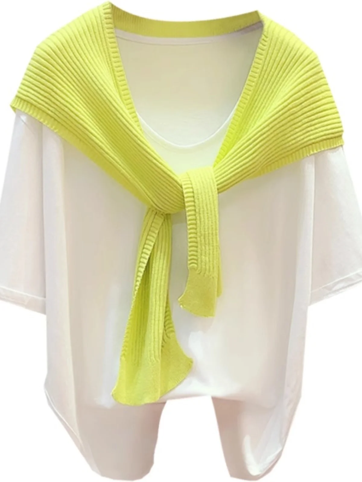 

Корейский трикотажный наплечник с искусственным воротником и узлом Ne Protection, модный весенний аксессуар Faion для молодежи и женщин