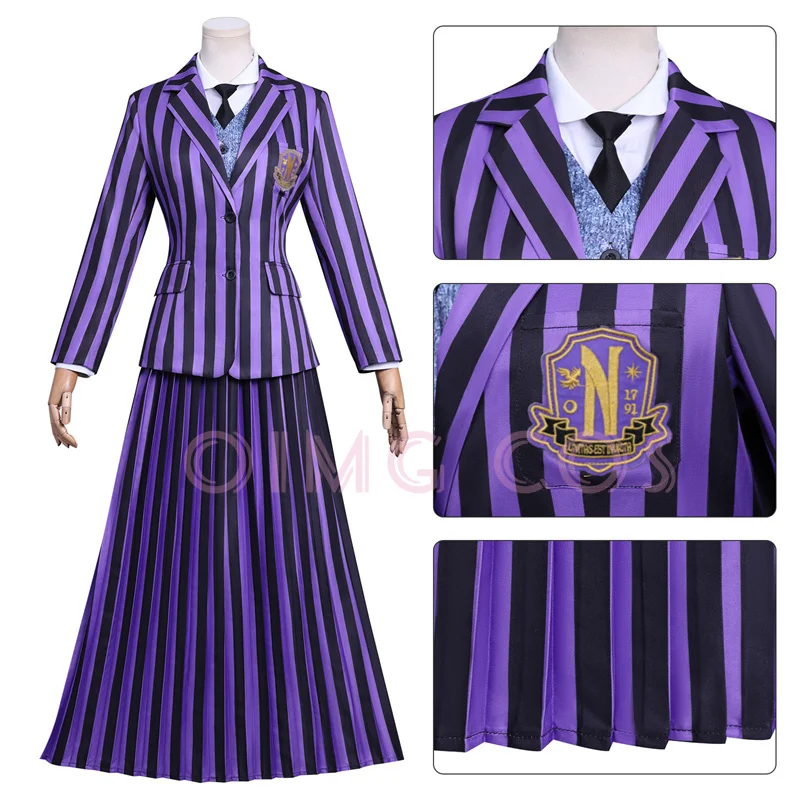 

Wednesday Cosplay Costume Carnival Uniform Halloween Costumes Anime Women Game