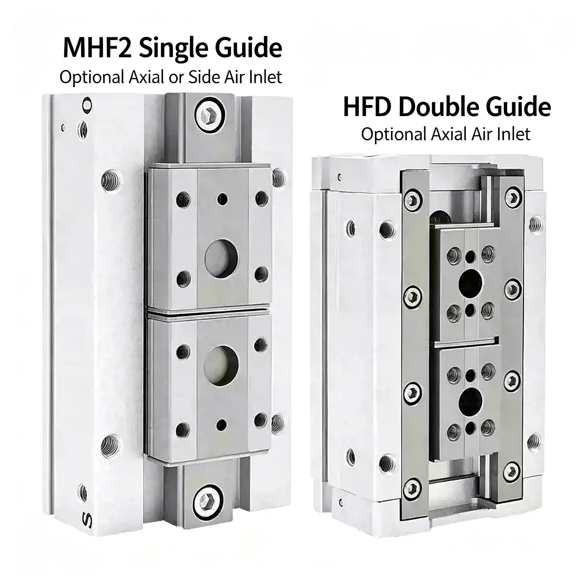 High-Quality Claw Guide Rail Sliding Table Clamping Finger Cylinder for Air Tools - Sizes HFD8X8/8X15/8X30/12X10/12X25/12X50/16X