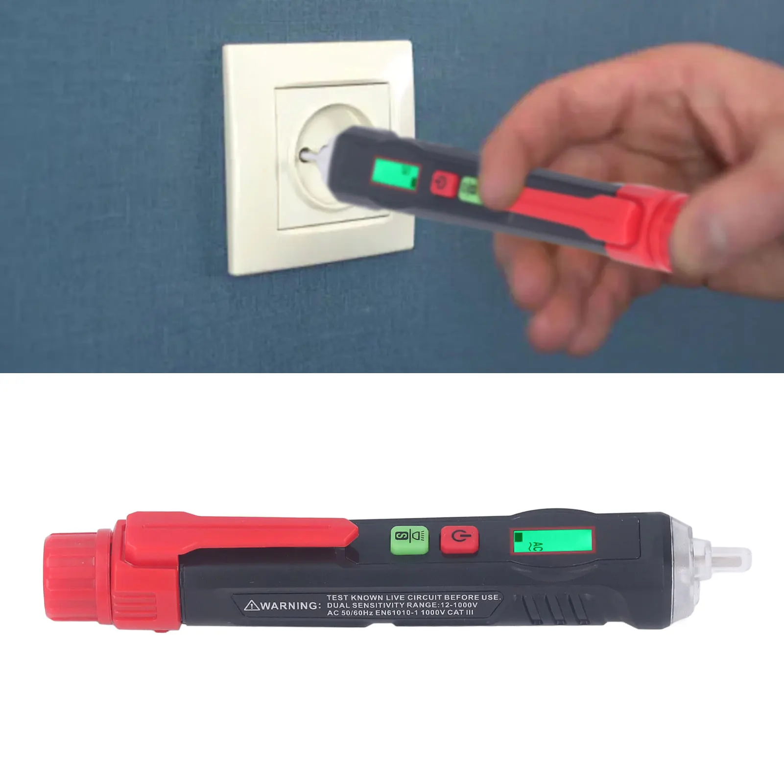

Volt Detector Voltage Tester AN101 Noncontact Voltage Detector Pen AC Voltage Detector with NCV Inductive Probe Voltage Tester