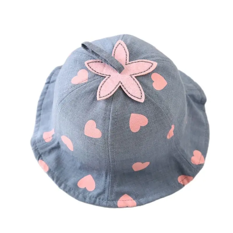 Spring Autumn 4 Colors Outdoor Bucket Hats Cotton Cap Hat for BABI GIRL Lovely Print Headwear Kids Accessories 6-24M