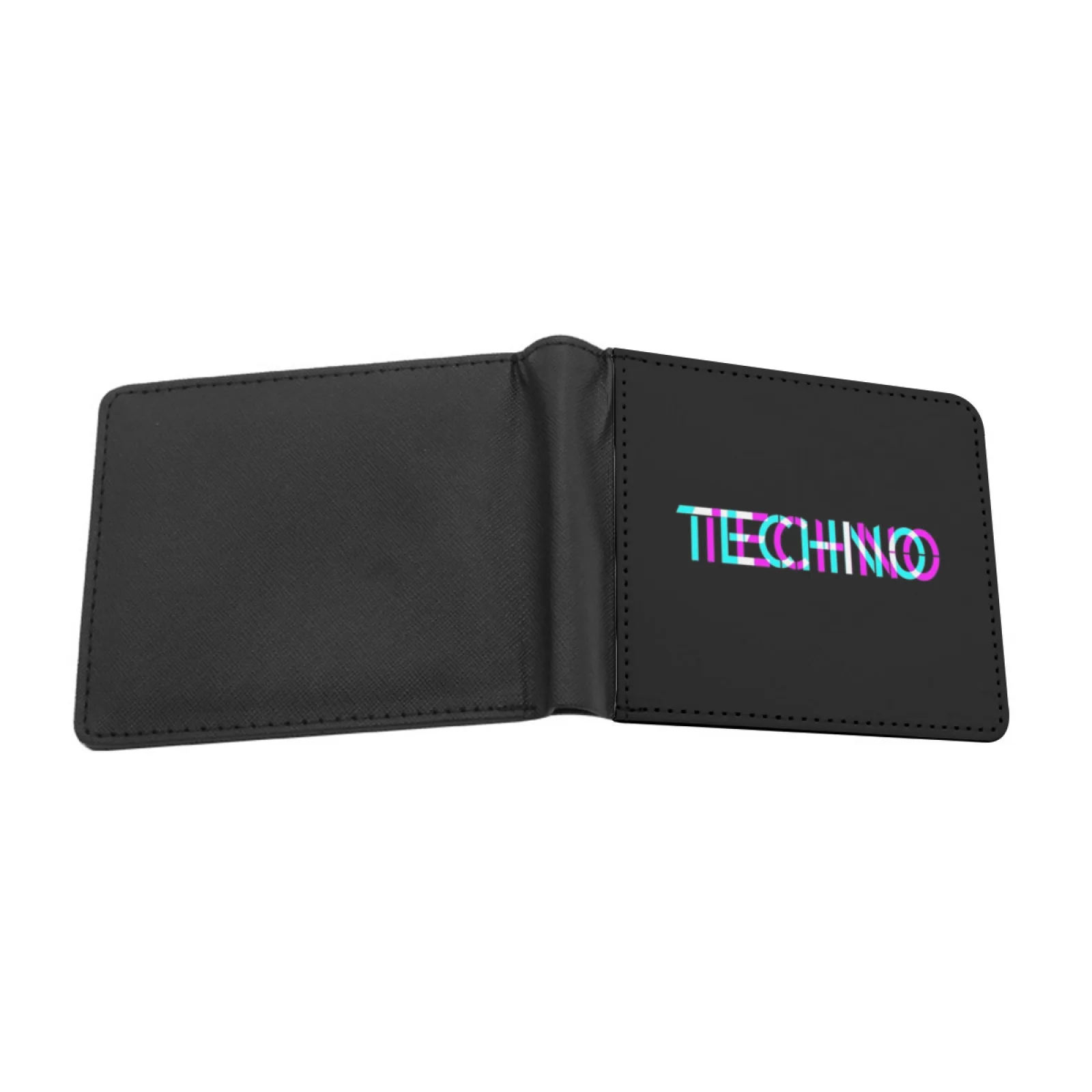 Techno Techno Music 3D Look Personalized Men's Leather Wallet Credit Card Pouch Purse Techno Rave Edm Raver Festival Clubbing