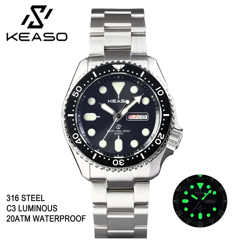 Men's Dive Watch with Luminous Features, Waterproof