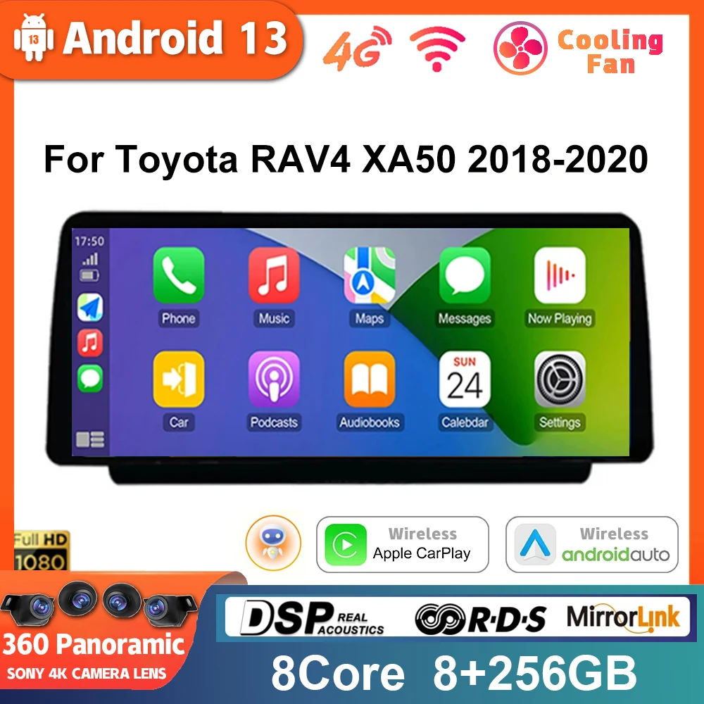 12.3inch Car Radio For Toyota Corolla RAV4 Rav 4 2019 2020 2021 2022 Qualcomm 8G 256G Wireless CarPlay AndroidAuto 4G Multimedia