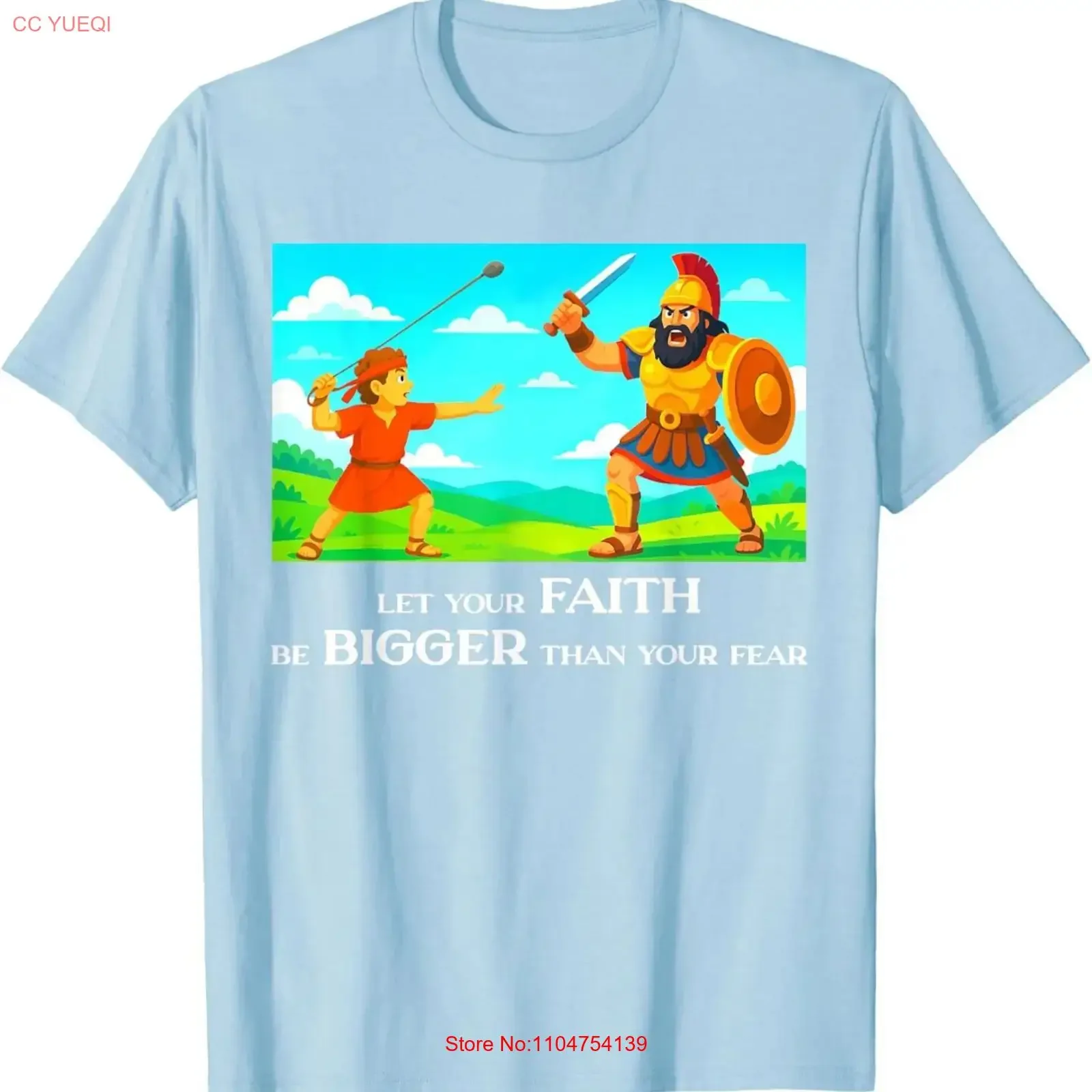 David and Goliath Christian Inspirational Youth T Shirt vintage Washed Top For Everyday Wear graphic Soft Unisex